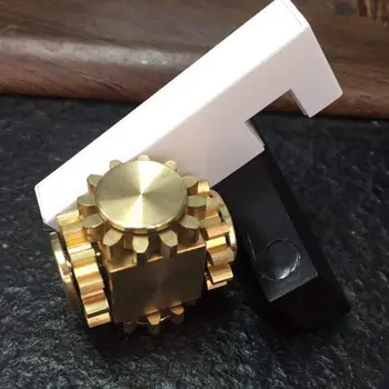 

Fidget Cube Spinner Linkage 4 Gears Spin Finger Games Metal Brass Adult Desk Toy