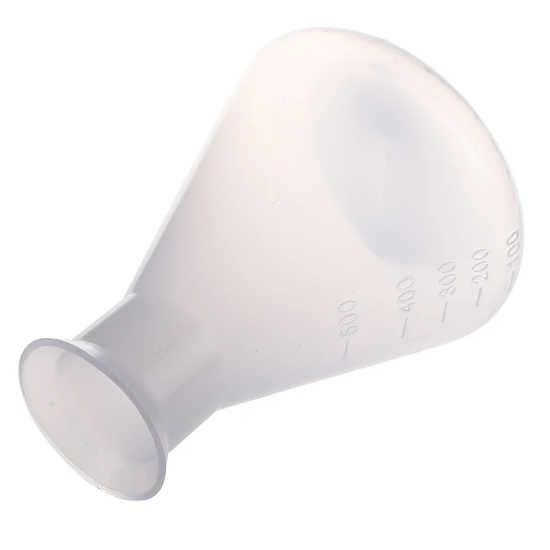 SOSW-500ml Clear Plastic Laboratory Chemical Conical Flask Storage Bottle