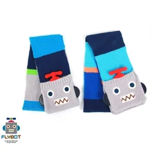 Корейский Winghouse Детский шарф 2 цвета мальчик милый мультфильм Flybot шеи Теплый осенне-зимний вязаный модный удлиненный глушитель