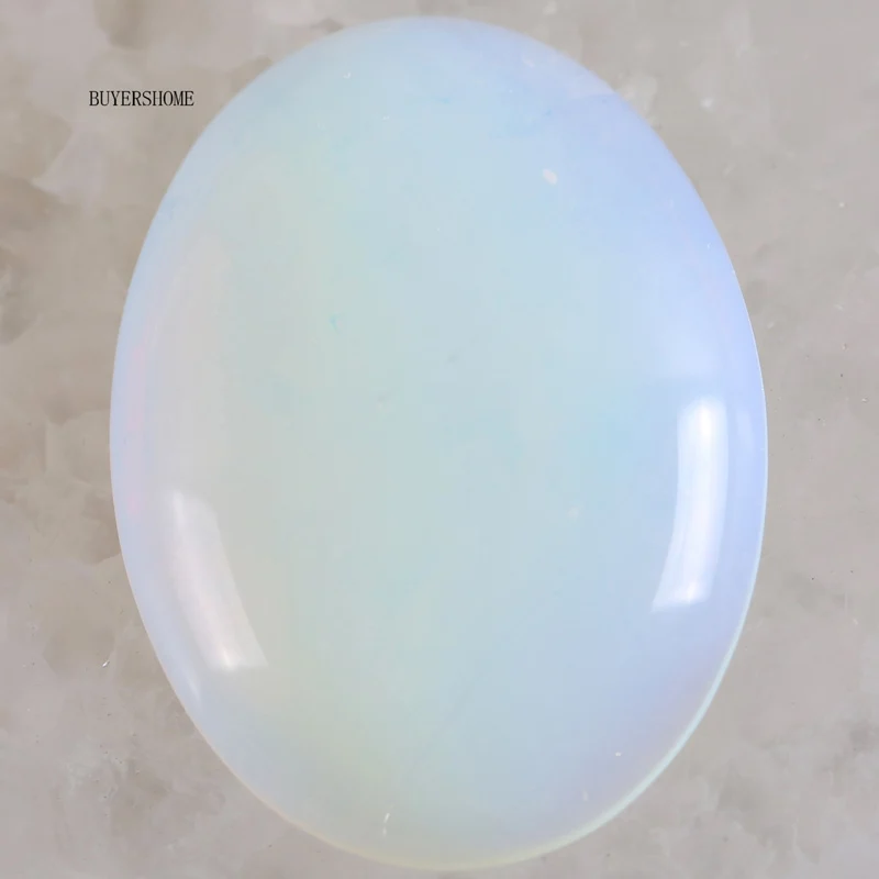 White Opal 51 цвет 30x40 мм кабошон натуральный камень бусины для рукоделия ювелирных изделий Малахит содалит Lapis Fit ожерелье браслет серьги - Цвет: White Opal