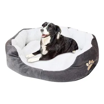 

Pet Dog Cashmere Bed Warming Dog House Soft Sofa Material Nest Dog Baskets Fall Winter Warm Kennel For Cat Puppy Supplies