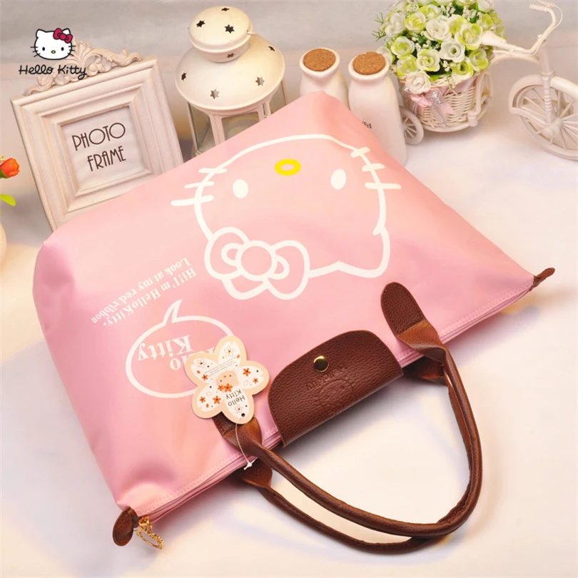 HELLO KITTY мода портативная женская сумка милый мультфильм большой емкости холщовый мешок клатч HK-213