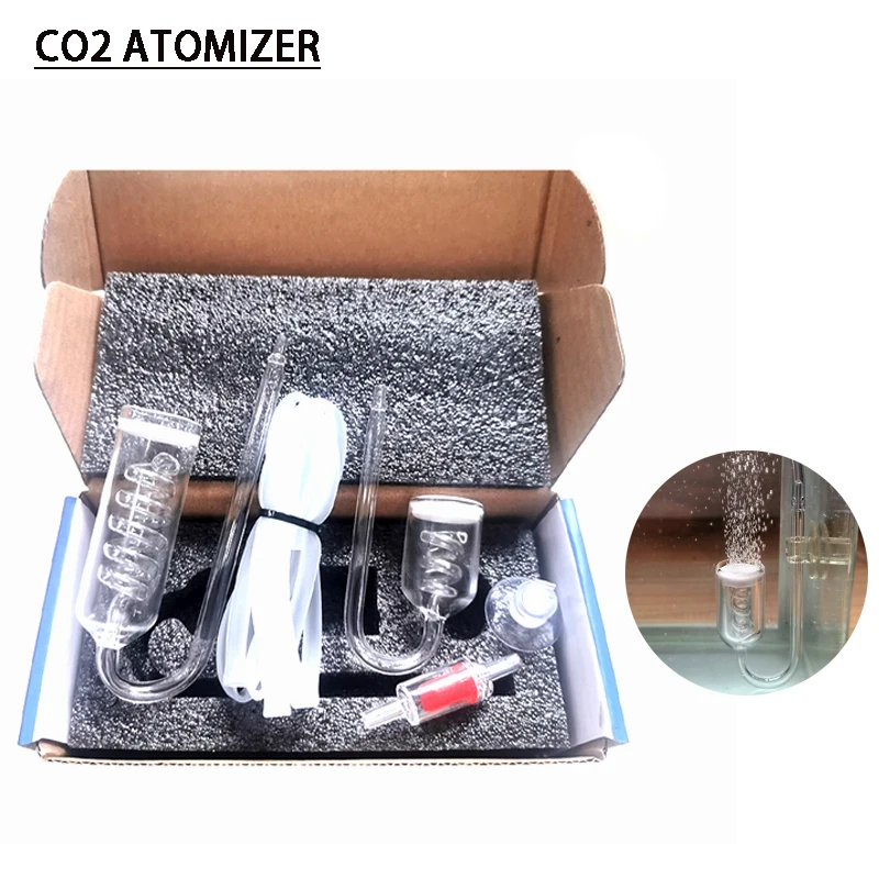 

fish tank CO2 atomizer, spiral diffuser kit, 3 to 5 rotating CO2 diffusers, for aquatic plant growth aquarium accessories set