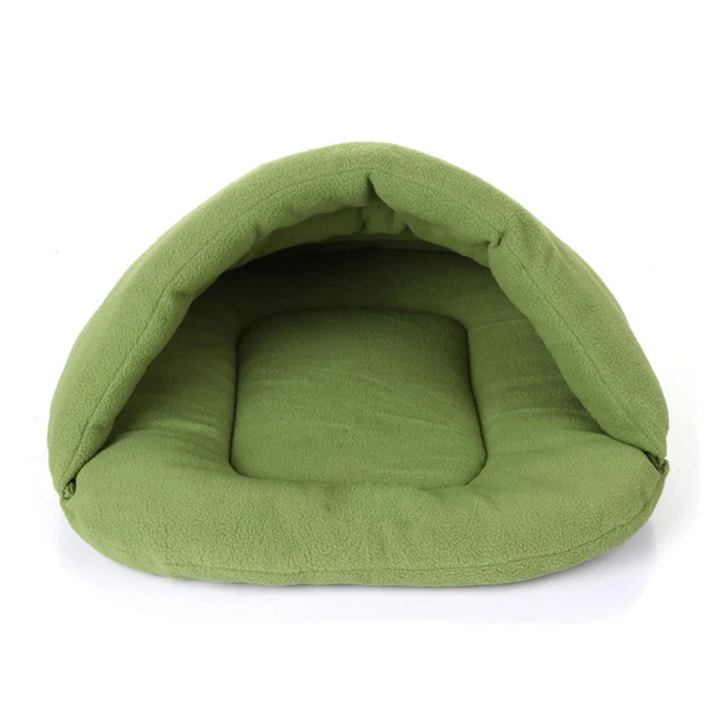 Green Теплый спальный мешок для животных подстилка питомник кошачий подстилка кролик гнездо средних и маленьких домашних животных диван флисовая кровать гнездо домашнее животное гнездо - Цвет: Green