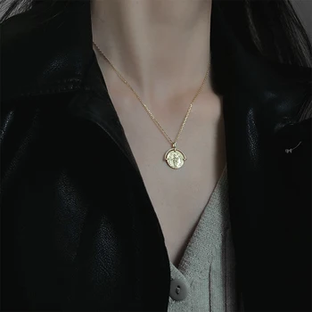 

925 Sterling Silver Coin Necklace Women Simplee Fashion Friends Personalized Jewelry Valentines Day Gift Wholesale Free Shiping