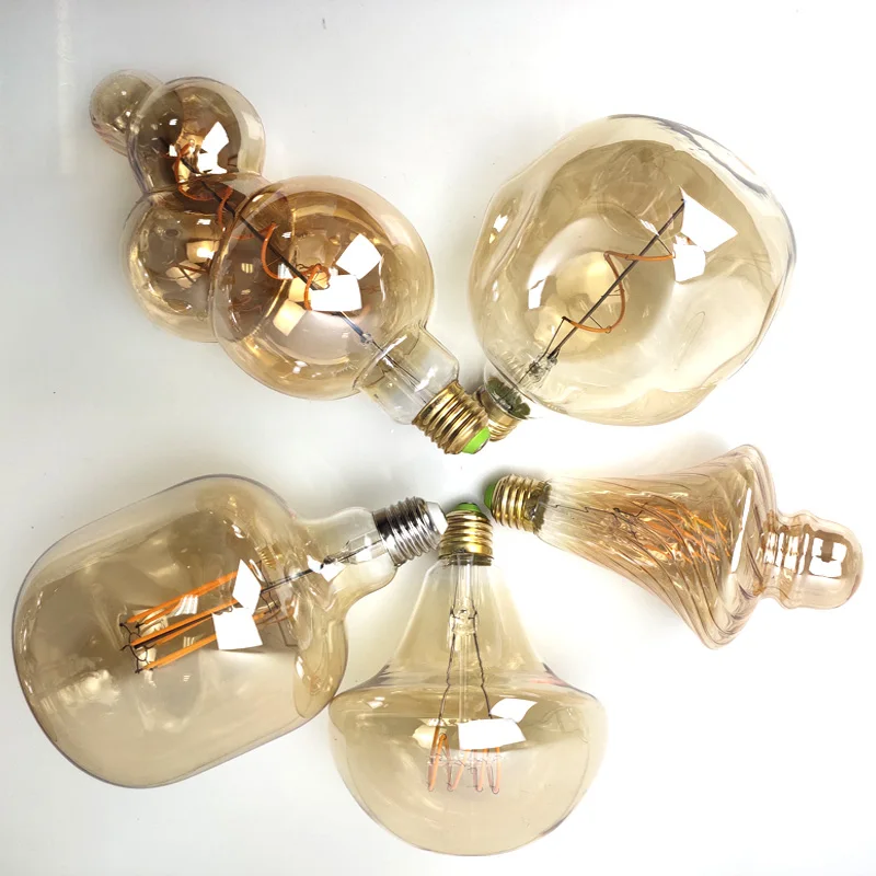 Lampadina retrò lampadina a LED lampadina irregolare creativa 4W 220V-250V lampadina Edison con decorazione a filamento LED