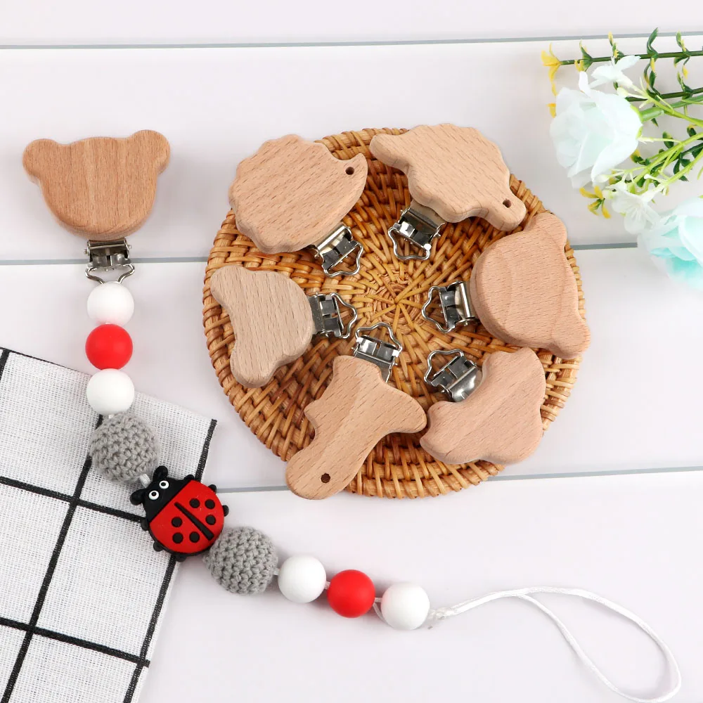 Wooden Pacifier Holder Wooden Soother Teether Wooden Pacifier Clips