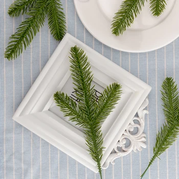 

Christmas Pine Branches Lots Artificial Flowers Plastic Leaves DIY Fake Tree Party Decor Faux Foliage Xmas Ornaments Decorations