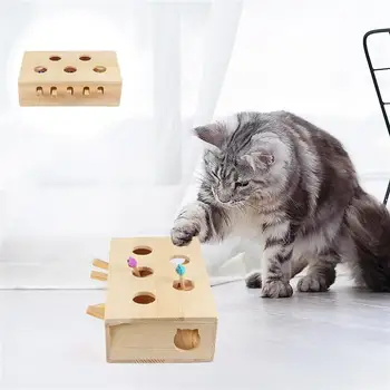 

Cat Hunt Toy Whack A Mole Mouse Interactive Toy Puzzle Box With Cartoon Mouse Pet Hamster Toy Recreation & Entertainment