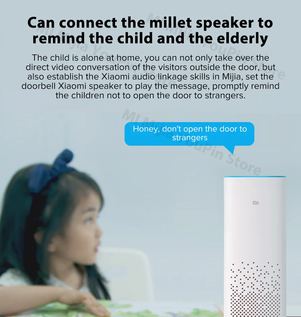 Xiaomi Mijia Doorbell AI Face Identification 720P IR Two Way Audio Video Motion Detection SMS Push Intercom Free Cloud Storage (9)