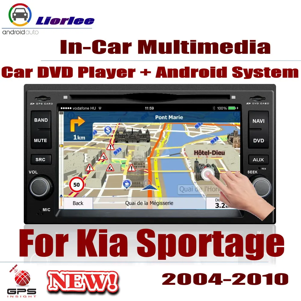Автомобильный DVD плеер для Kia Sportage (JE/KM) 2004 ~ 2010 IPS ЖК экран GPS навигация Android система