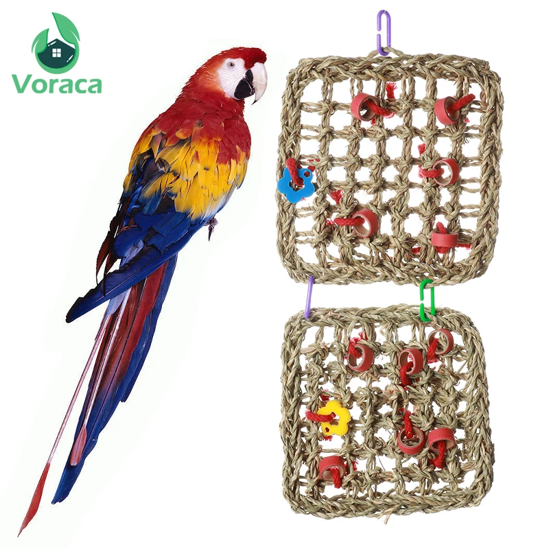 Double Layer Parrot Climbing Net Biting Toys Bird Hemp Rope Parrot