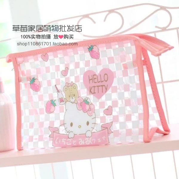 Мультяшный рисунок hello kitty My Melody Cinnamoroll, маленькие двойные звезды, ПВХ косметички, хранение туалетных принадлежностей, сумка для девочек, косметички, сумки для стирки