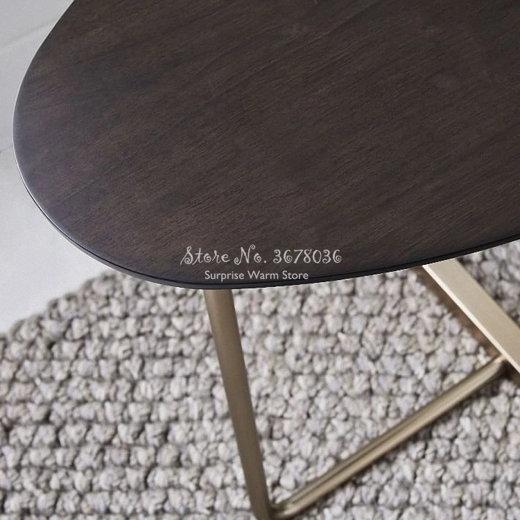 Креативный современный журнальный столик из цельного дерева, настольный столик для дивана, маленький чайный столик, металлическая ножка, мебель для дома L45XW30XH60cm