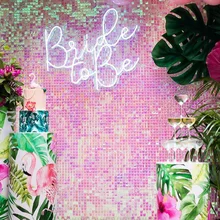 Aliexpress - 3d Sticker Iridescent Pink Sequin Panel Wedding Backdrop Custom Adverting Sign Shop Window Background Glam Shimmer Sequin Wall