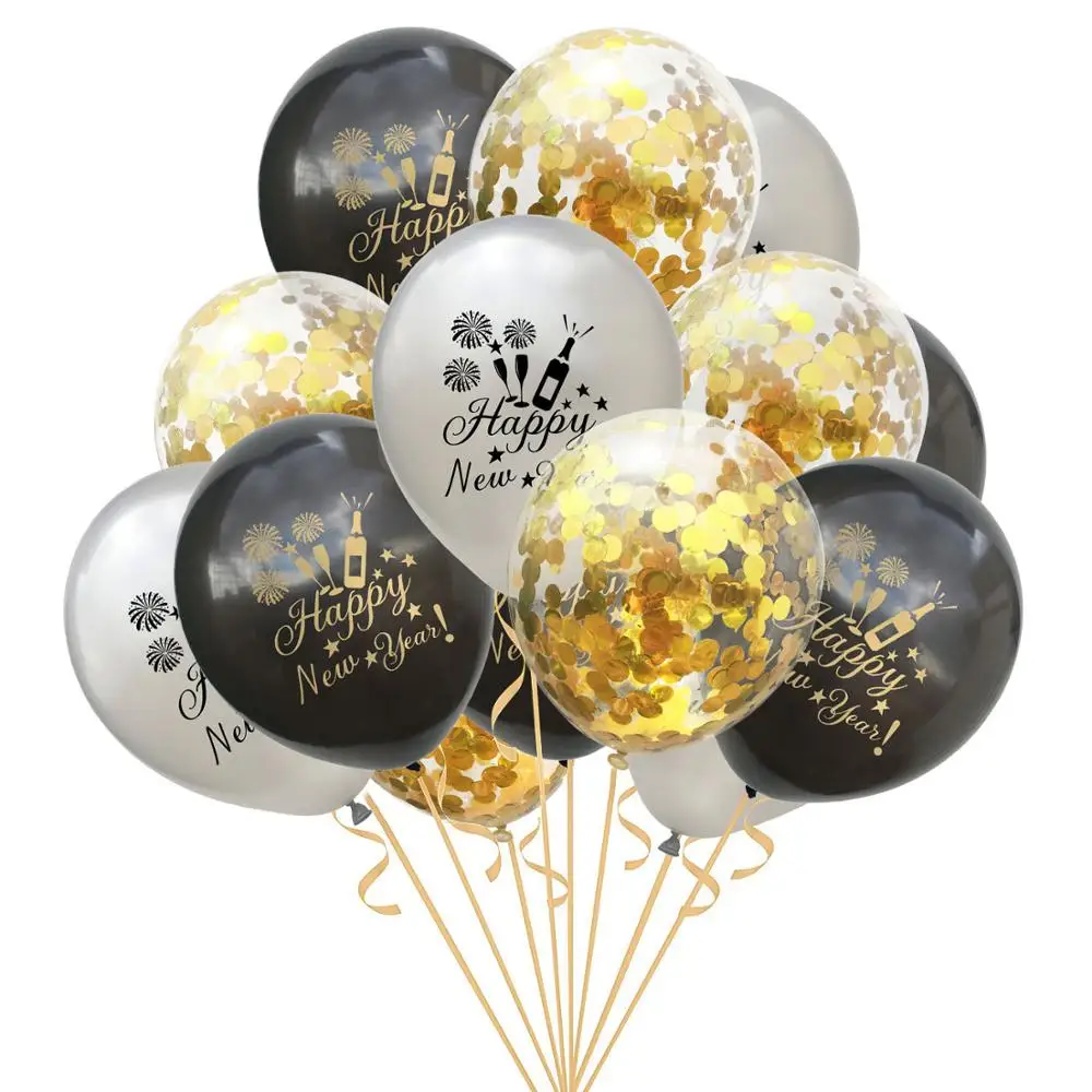 Новогодний воздушный шар из алюминиевой фольги с новогодним декором, алюминиевая пленка для шампанского, шарик для бутылки вечерние принадлежности для фотосъемки - Цвет: 15pcs balloon2