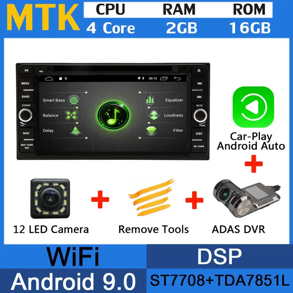 5 USB порт PX6/Восьмиядерный Android 9,0 автомобильный DVD для Toyota Kluger Allion Celica Yaris 2009 Alphard Land Cruiser 100 4500 Автомагнитола - Цвет: MTK-Adas-Carplay