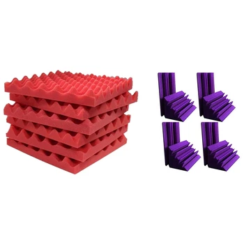 

6Pcs 300X300X30Mm Soundproofing Foam & 8 Pcs Acoustic Tiles Studio Foam Sound Wedges 12 X 12 X 24 Cm