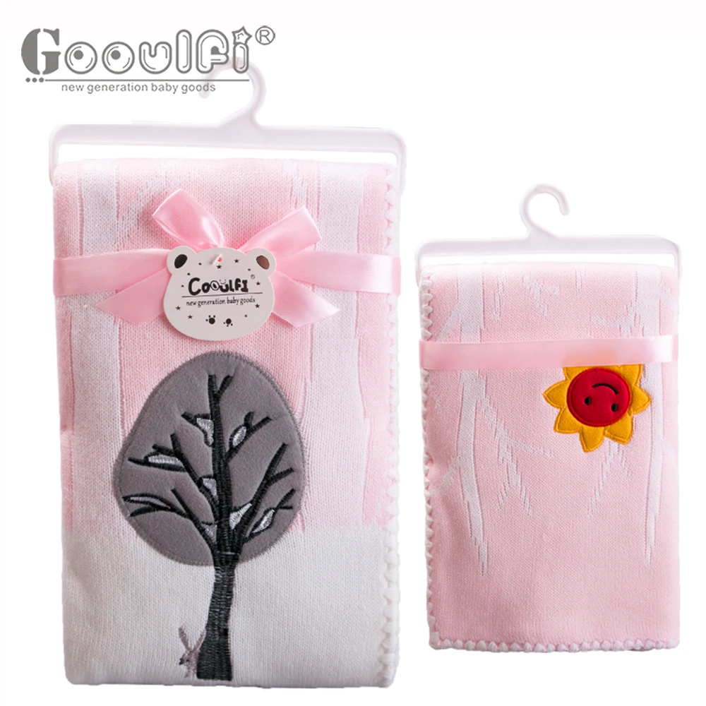 

Gooulfi Babi Bedding Blanket Baby Bedding In Pink Color Tree and Animal Pattern Blanket for Spring and Autumn