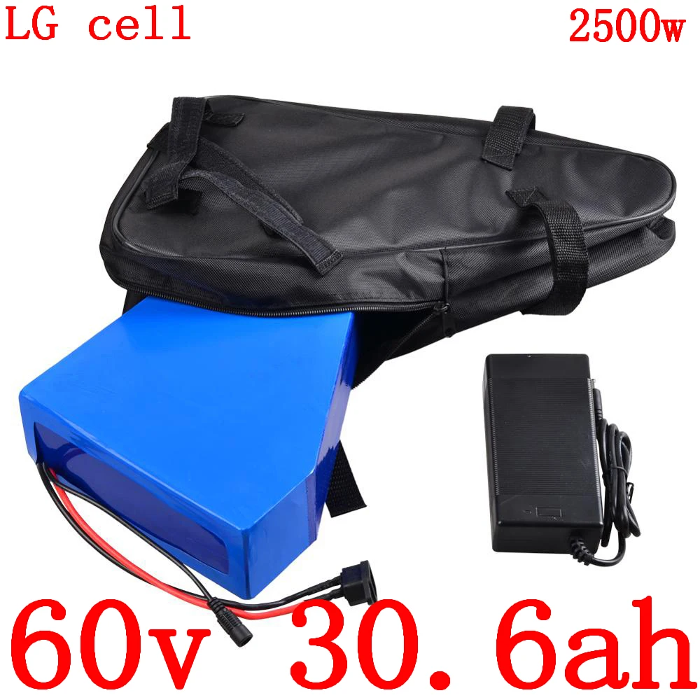 Clearance 60v 30ah electric scooter battery 60V 1500W 2000W 2500W electric bike battery 60V lithium battery use LG cell with 5A charger 0