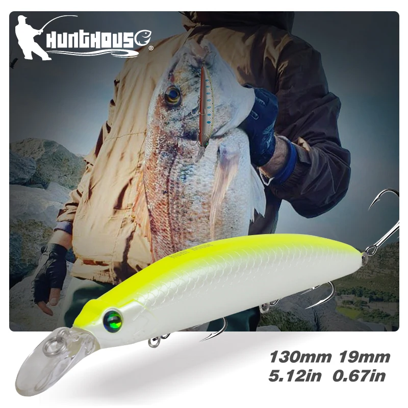 Hunthouse жесткая рыболовная приманка в форме гольяна длинное забрасывание lw411 130 мм 19