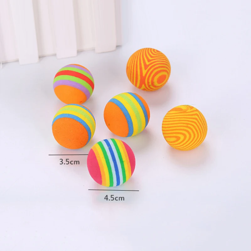 1pcs Self-excited Cat Toy Ball Foam Ball Pet Toy Cat Multicolor Ball Color Random Pet Supplies