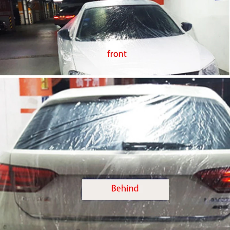 Автомобильный одноразовый чехол для автомобиля водонепроницаемый прозрачный пластиковый пылезащитный чехол Автоматический чехол от дождя и пыли универсальная краска