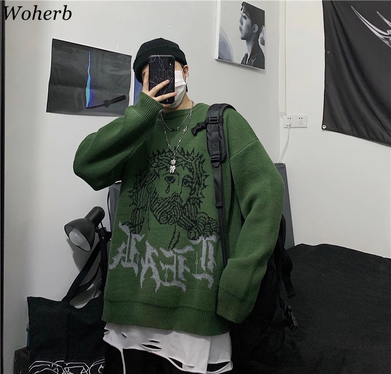 Woherb Pull Femme, контрастный цвет, длинный рукав, пуловеры, джемперы, Осень-зима, одежда, повседневный свободный свитер для женщин, корейский стиль, новинка 91388