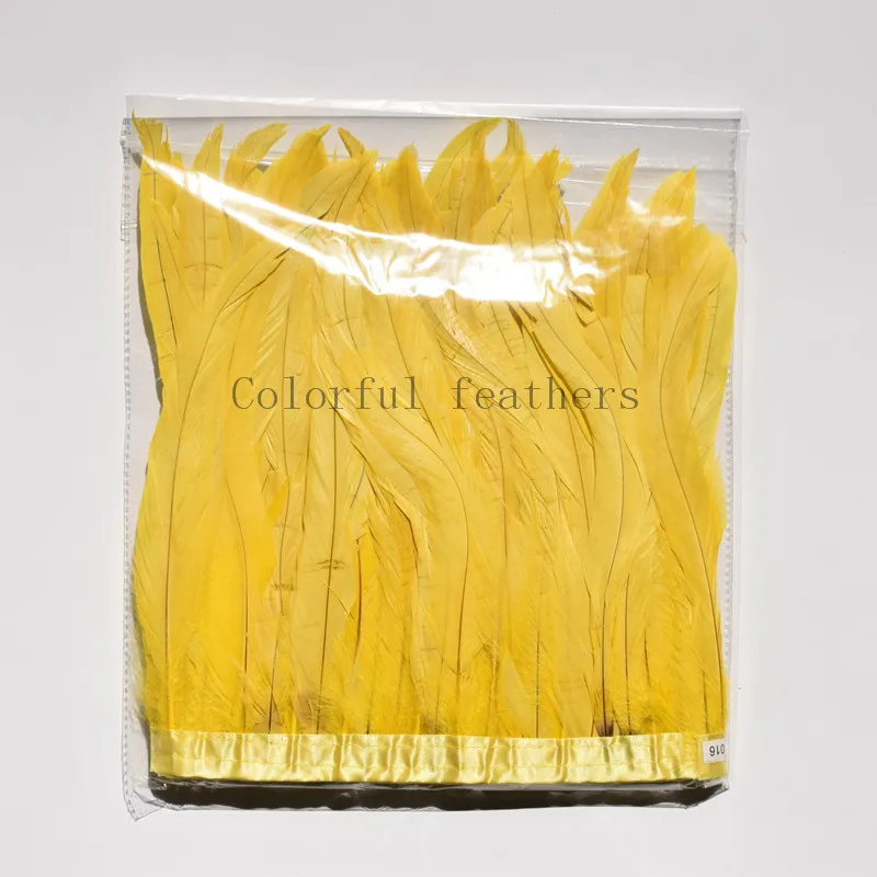 1 Yard Rooster Feather Trims 30-35cm Coque Feather Strung Chicken Feather Trimming Dress/Skirt /Costume Carnival Decoration
