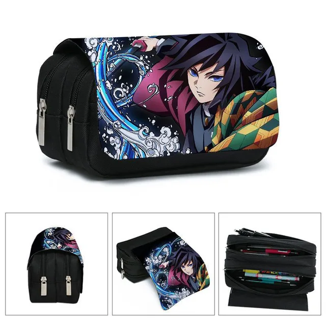 1Pcs Anime Demon Slayer Kimetsu No Yaiba Pencil Case Zipper Student Stationery Wallet Storage Bag School Season Gift style16