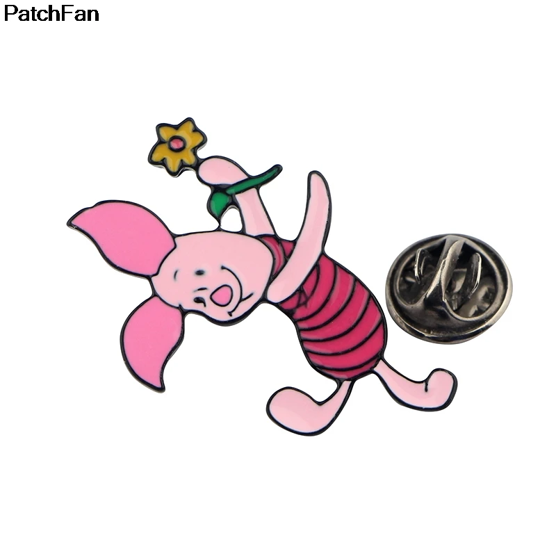 A2443 Patchfan kawaii свинья цинк Шарм мультфильм булавки para рубашка пальто Броши Одежда рюкзак аксессуары металлические ювелирные изделия значки