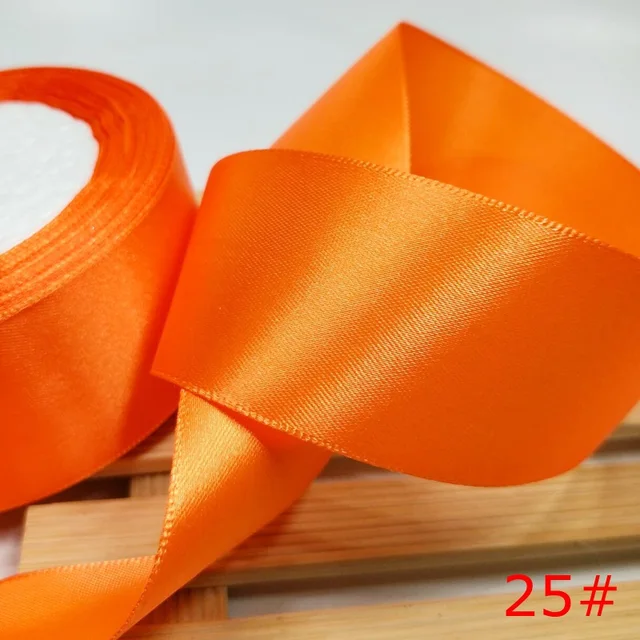 HL 5 meters 15/20/25/40/50mm  Solid Color Satin Ribbons Wedding Decorative Gift Box Wrapping Belt DIY Crafts 25