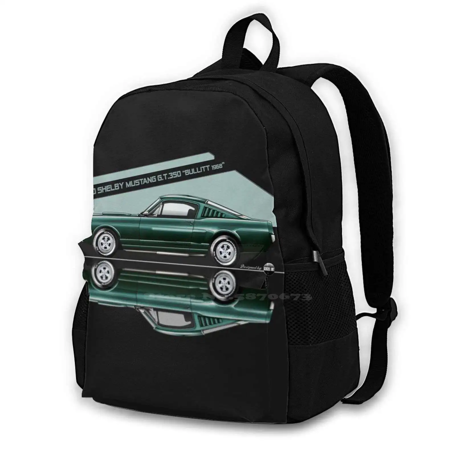 Gt350 Steve Mc Queen Bullitt-Ivy Green 3D Print Design Zaino Borsa Casual Aziel Car Cars Bullitt Car Drawing