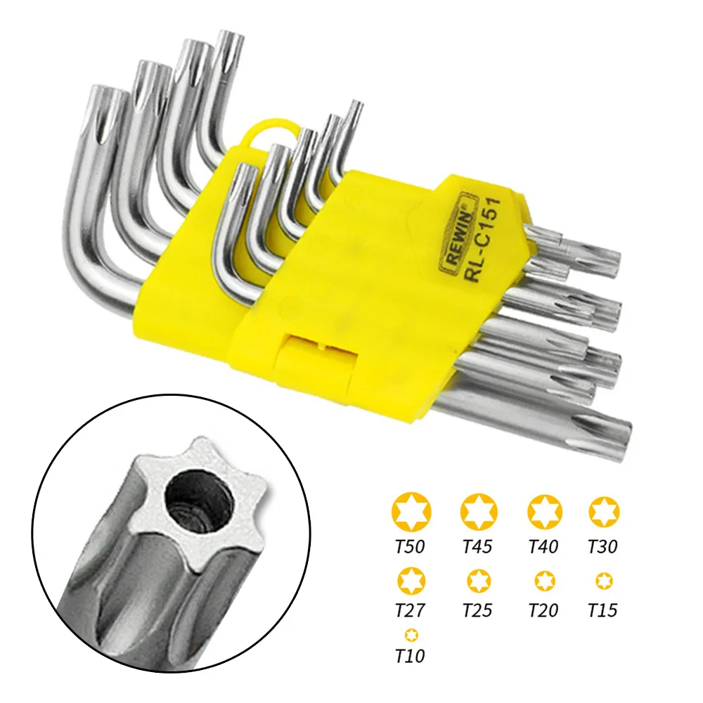 

9Pcs Motorcycle Scooter Repair Hollow End Metric Torx Torque Hex Wrench Tool Set Simple Operation And Wide Application Range
