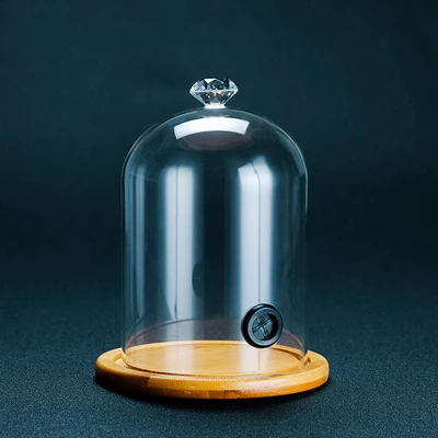 small glass cover A Молекулярный коктейль Копченый ароматизатор для приготовления Копченый бочонок молекулярный инструмент для коктейлей бар вино дым пузырьки чайник деревянные специи - Цвет: small glass cover A