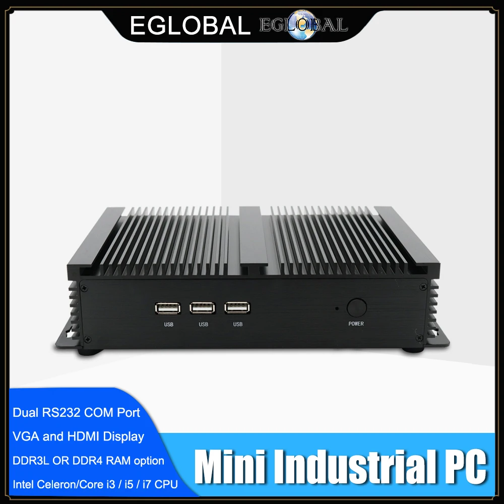 Compra Sin ventilador Industrial X86 Mini PC i7-8565U i5-8250U 7*24 trabajando 2 * RS232 HDMI VGA 1*7 Lan * WiFi USB de aluminio resistente Itx computadora R6q9DjkDZ
