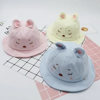 

Cartoon Bear Bucket Hat Sunscreen Newborn Baby Girl Clothes Summer Fashion Fisherman Hats For Outdoor Children Girls Fishing Cap
