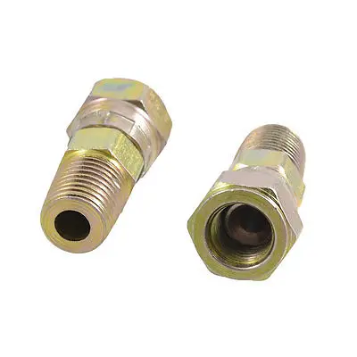 

2 x Swivel Hex Nut 1/4" PT Thread Straight Connectors Hydraulic Fittings
