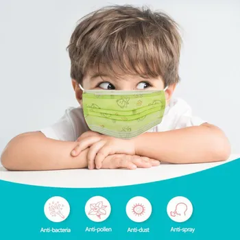 

40pcs Kids Children's Good Quality Disposable 3-ply Breathable Face Ma Sk Lips Care Ear Loops Msk Trendy Supplies Party Outdoor