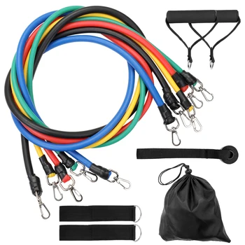 

11 PCS Yoga Resistance Bands Set Training Exercise Yoga Tubes Pull Rope Rubber Expander Latex Elastic Bands Fitness Sport Home