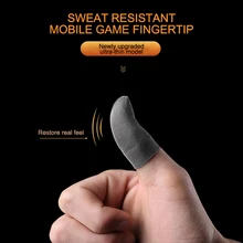1 par de guantes de dedo transpirables para juegos a prueba de sudor con funda de nailon sensible al tacto