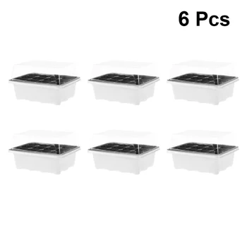 

6 PCS 12 Cells Seedling Tray Durable Large Capacity Seed Grower Seedling Box for Garden