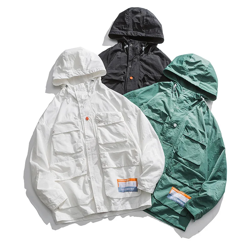 

Wu Airlines 2020 Spring NEW of Workwear Multi-pockets Fashion Men And Women Hooded Raincoat Jacket Couples Instructor Jacket
