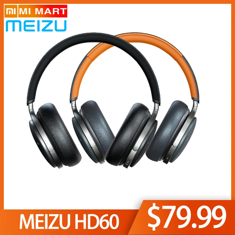 

Original Meizu HD60 AptX Bluetooth 5.0 Headphones CVC Active Noise Cancelling Wireless Headset Super HiFi Deep Bass 20H