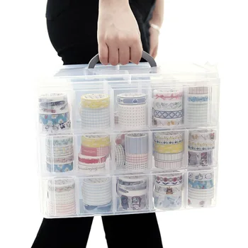 

30 Slots 3 Tiers Makeup Organizer Jewelry Storage Box Toys Organizer Removable Storage Case Transparent Suitcase