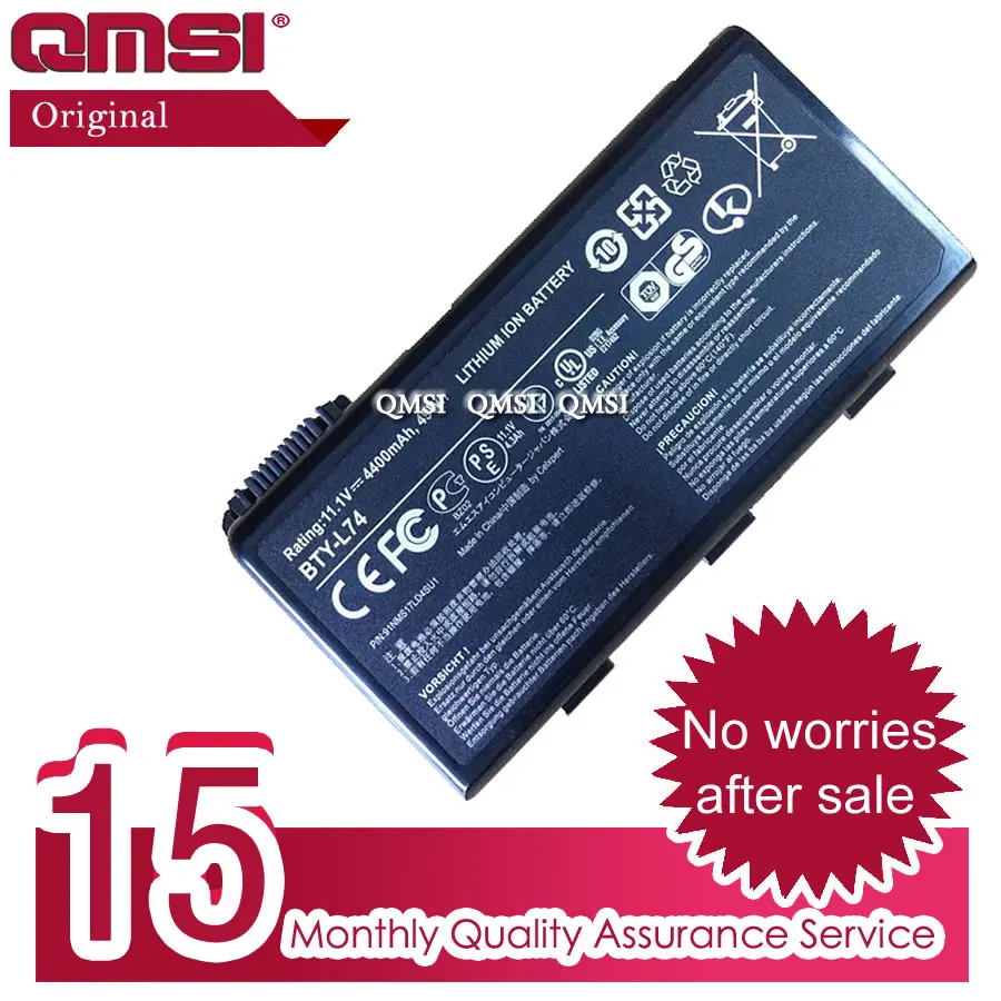 QMSI 11,1 V 5200 мАч ноутбук батарея BTY-L74 для CR610 CR620 CR630 CR600 CR700 CX700 A5000 A6000 A6005 A6203 A6205 BTY-L75