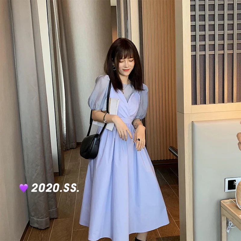 Летнее платье-трапеция с высокой талией в стиле пэчворк | Женская одежда