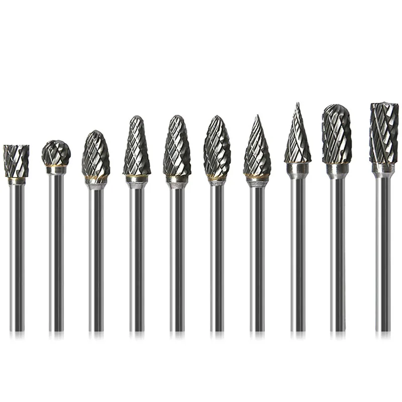 1pcs tungsten steel grinding head tungsten carbide burrs sets mini drill diamond burs material tungstenio dremel accessories