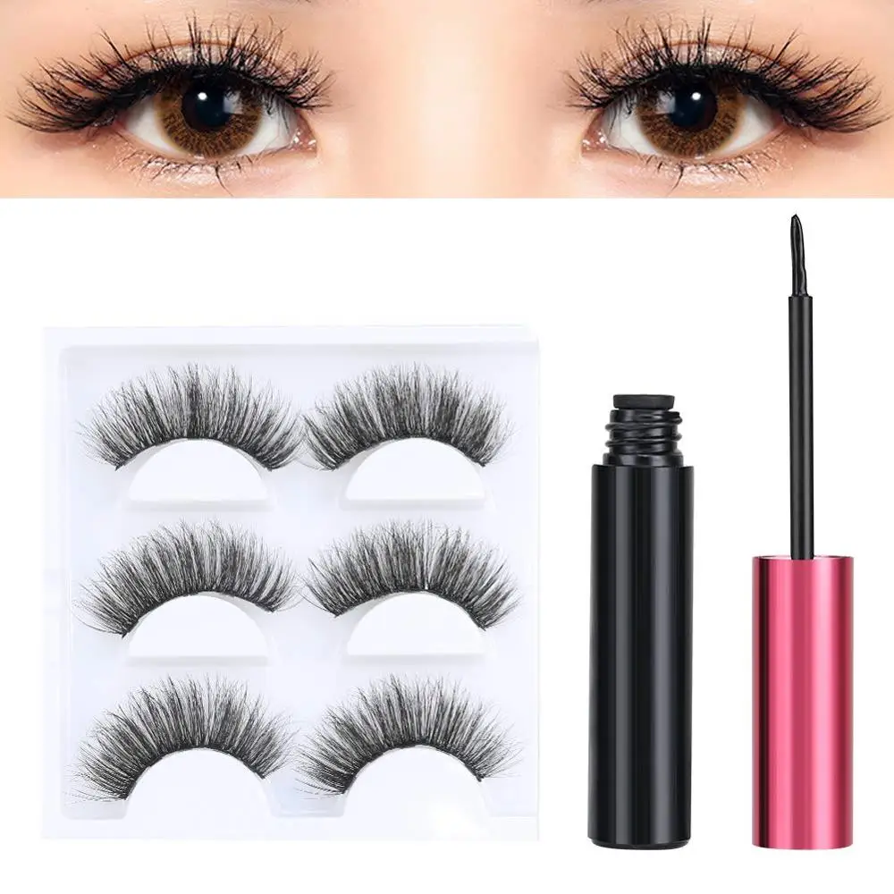 Miji Mila Magnetic Eyeliner Kits 4d silk fiber eyelash Extra Long Lash Thick waterproof Liquid False Eyelashes |