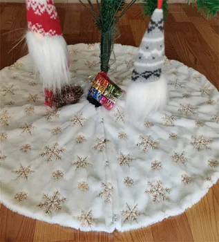 

78cm Christmas Tree Skirt Plush Mat Faux -Fur Home Xmas Floor Decor Ornament Party US Christmas utenciles